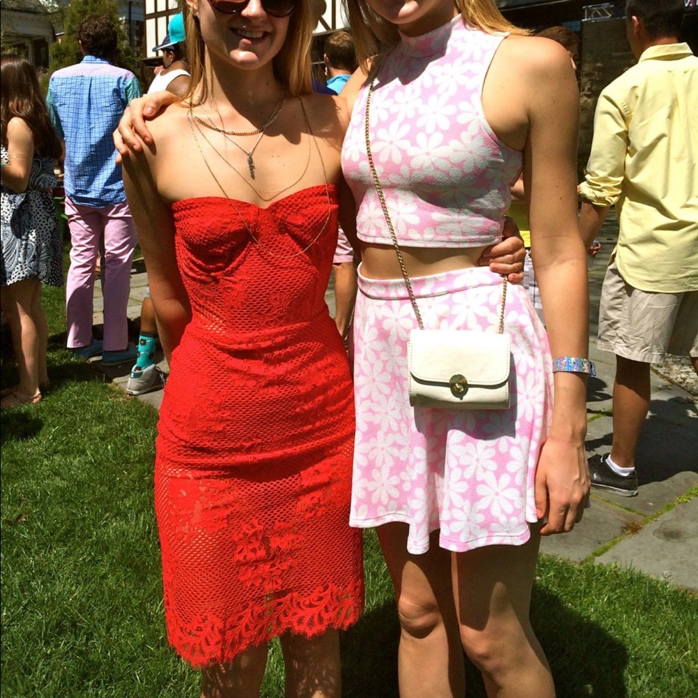 For love and lemons strapless dress sz S